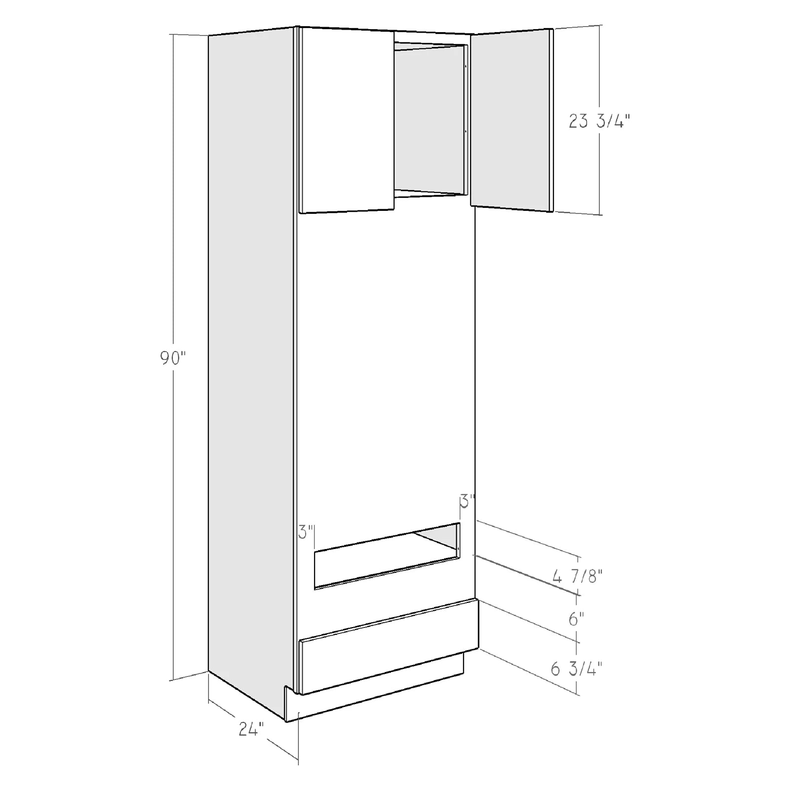 Fabuwood Allure Galaxy Dove 33"W x 90"H Oven Cabinet Photo