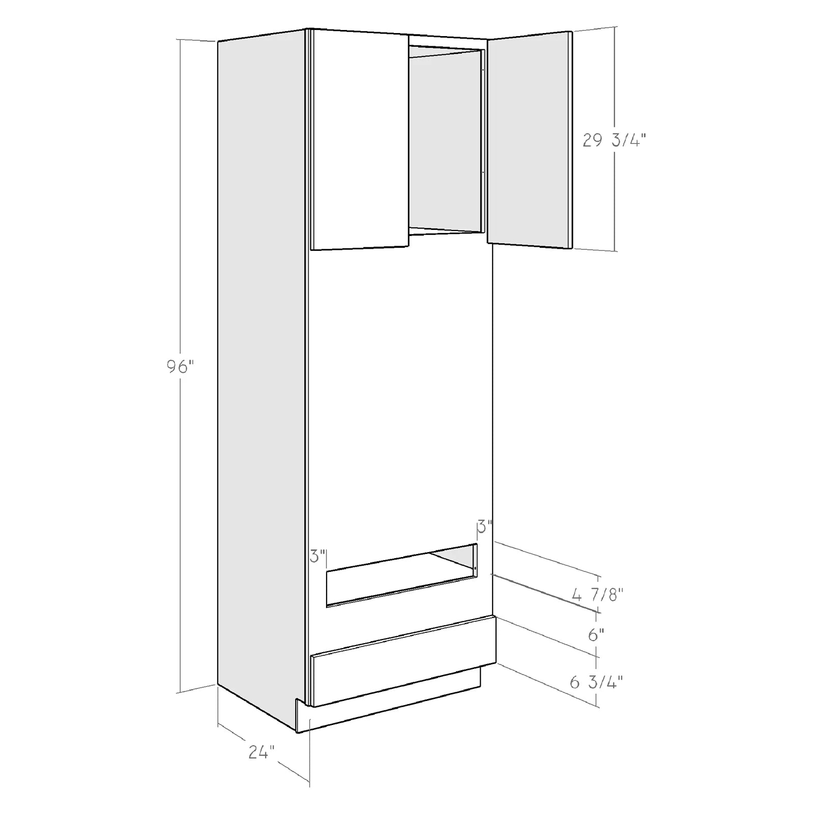 Fabuwood Allure Galaxy Dove 33"W x 96"H Oven Cabinet Photo