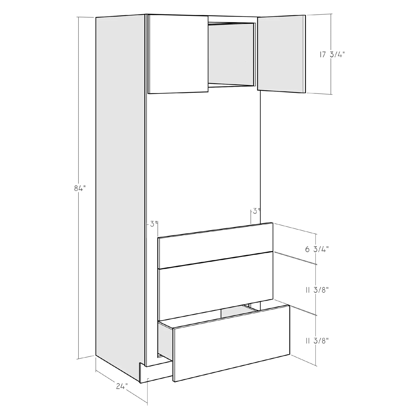 Fabuwood Allure Fusion Oyster 33"W x 84"H Oven Cabinet Photo