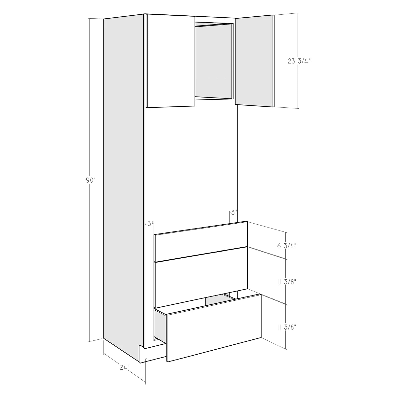 Fabuwood Allure Galaxy Sage Green 33"W x 90"H Oven Cabinet Photo