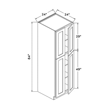 Craft Cabinetry Shaker Aqua 24”W x 84”H Pantry Cabinet