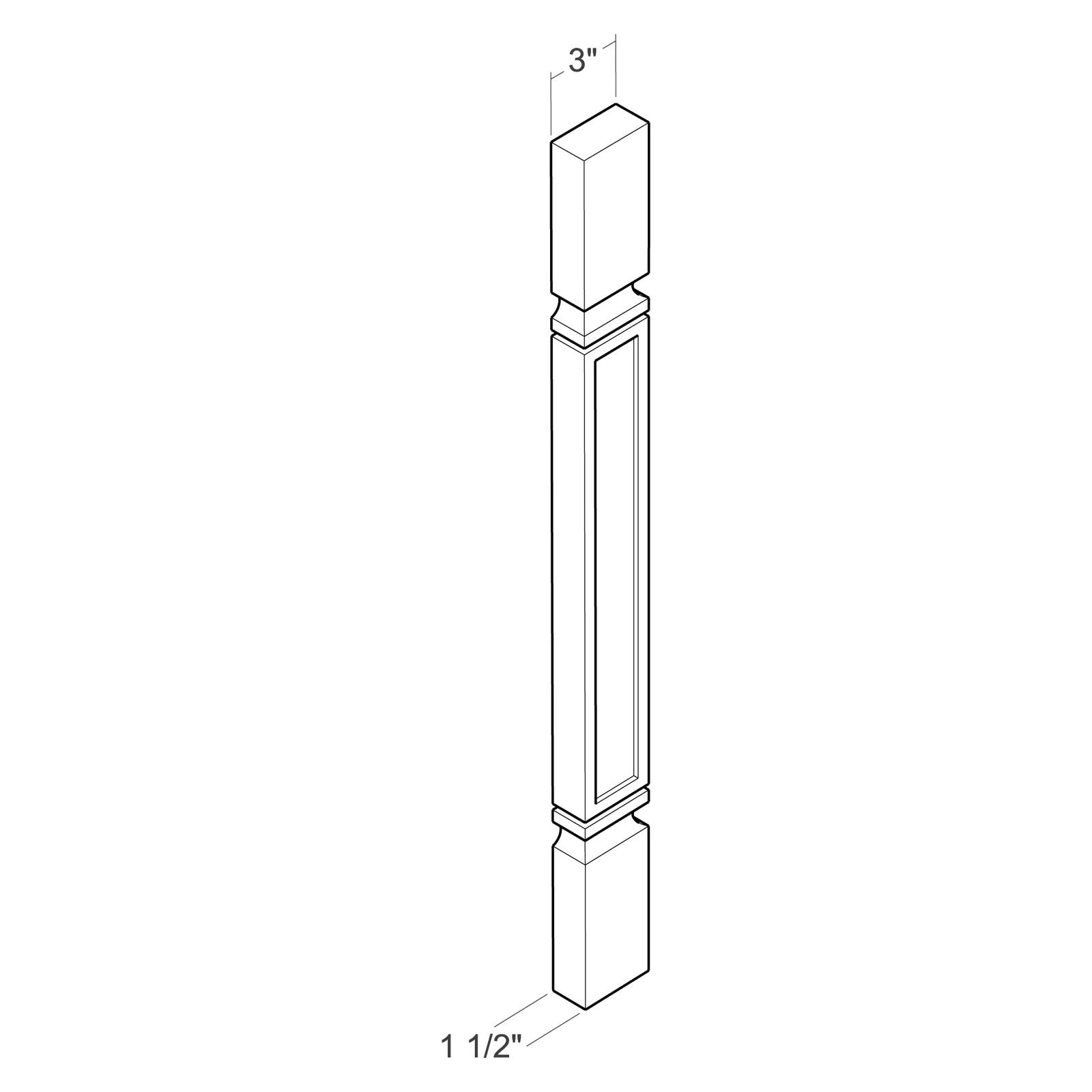 Fabuwood Allure Galaxy Nickel Plain Pilaster for Base Photo