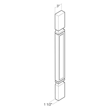 Fabuwood Allure Galaxy Nickel Plain Pilaster for Base