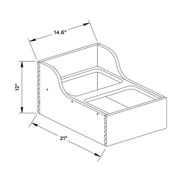 Craft Cabinetry Recessed Panel Gray Stain Trash Can Holder