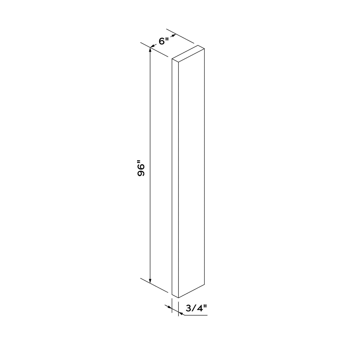 Craft Cabinetry Shaker Black 6"W Tall Filler Image Specifications