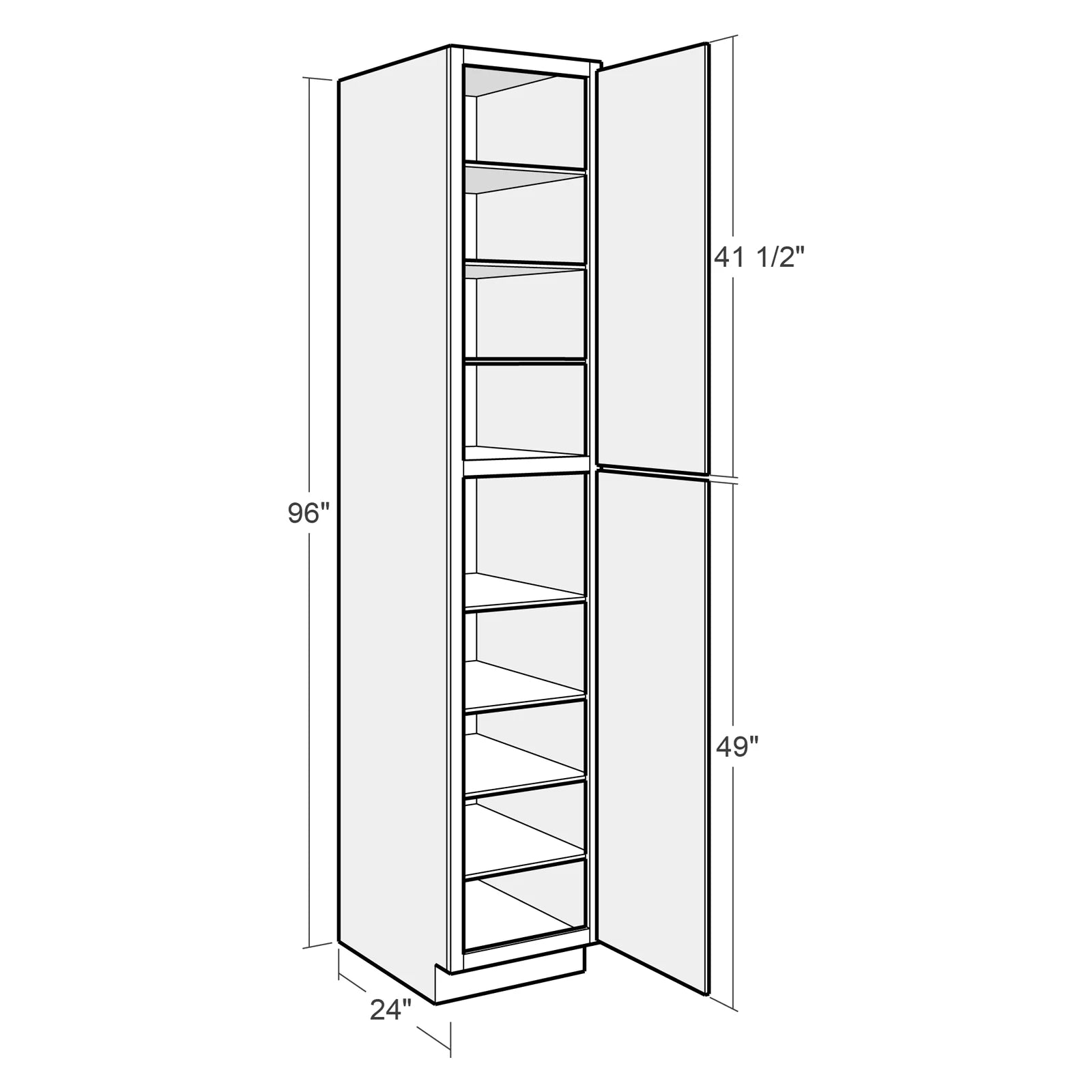 Fabuwood Allure Imperio Pitch Black 15"W x 96"H Pantry Cabinet Photo