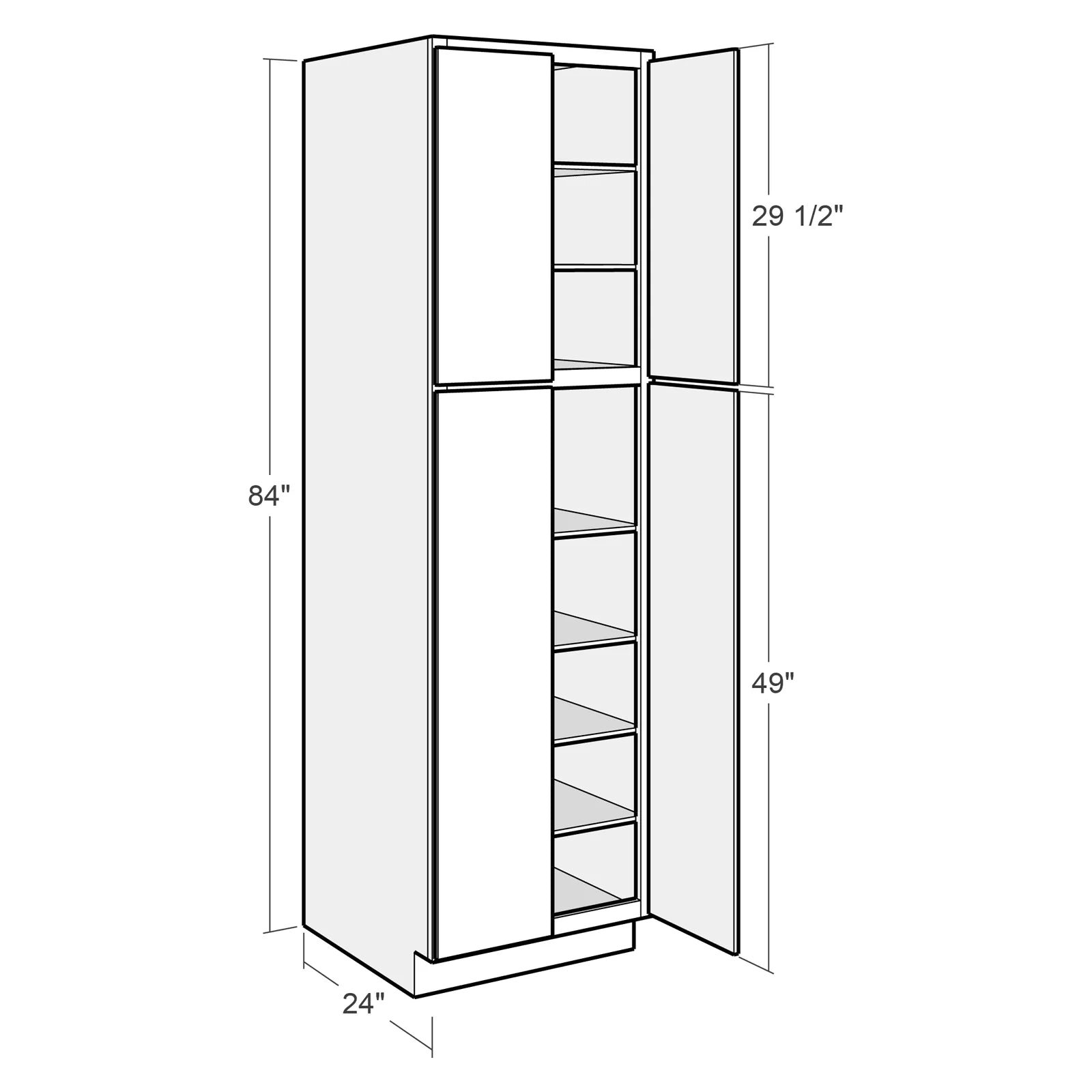 Fabuwood Allure Luna Pitch Black 30"W x 84"H Pantry Cabinet Photo