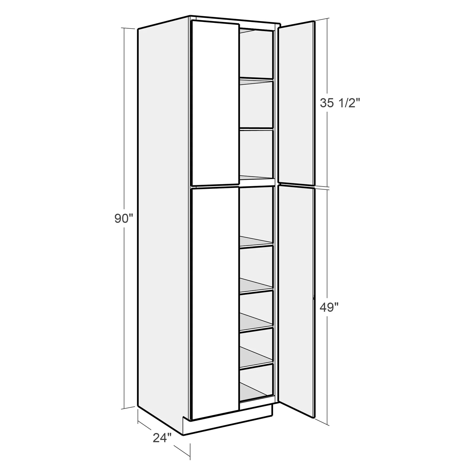 Fabuwood Allure Luna Cloud White 24"W x 90"H Pantry Cabinet Photo