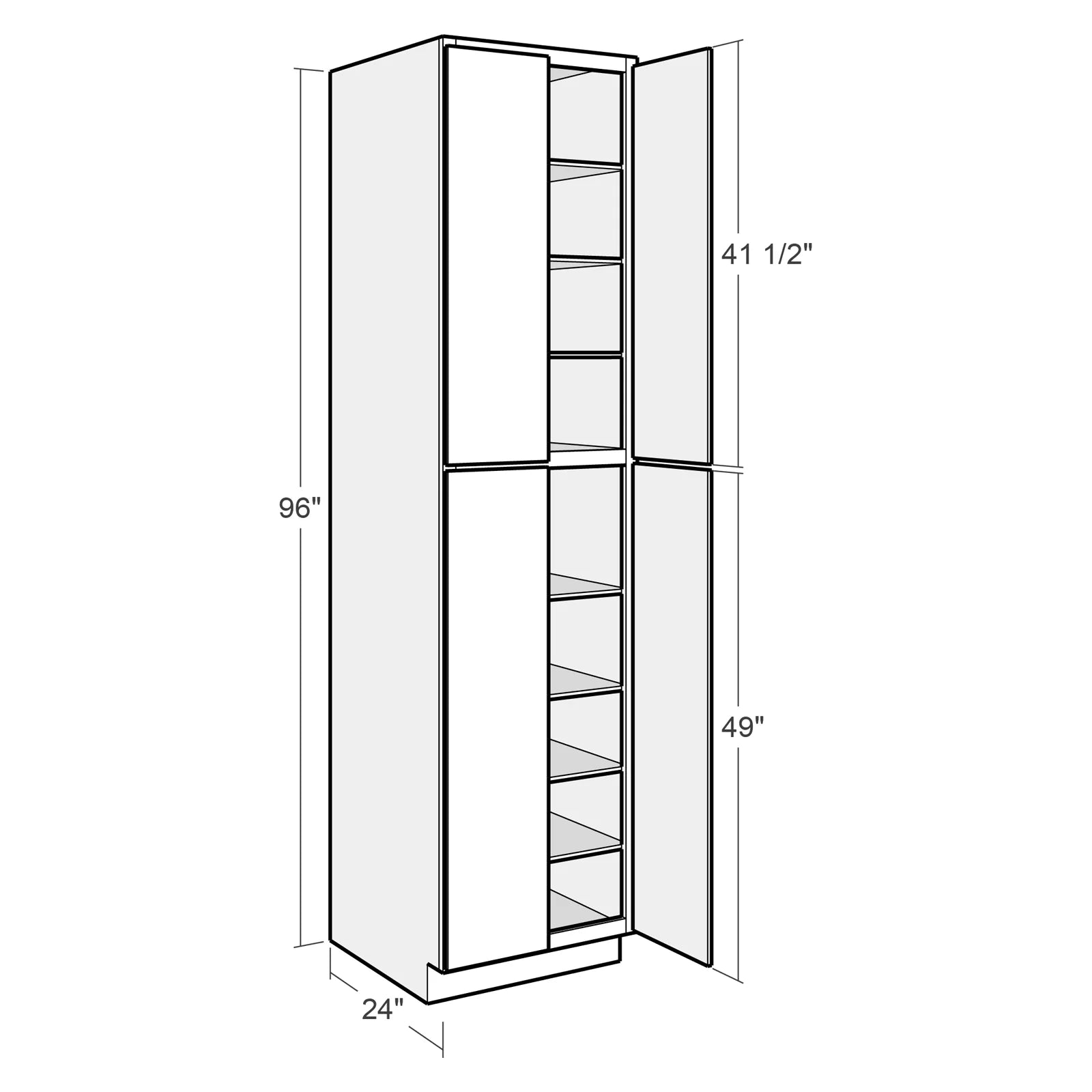 Fabuwood Allure Luna Denim Blue 24"W x 96"H Pantry Cabinet Photo