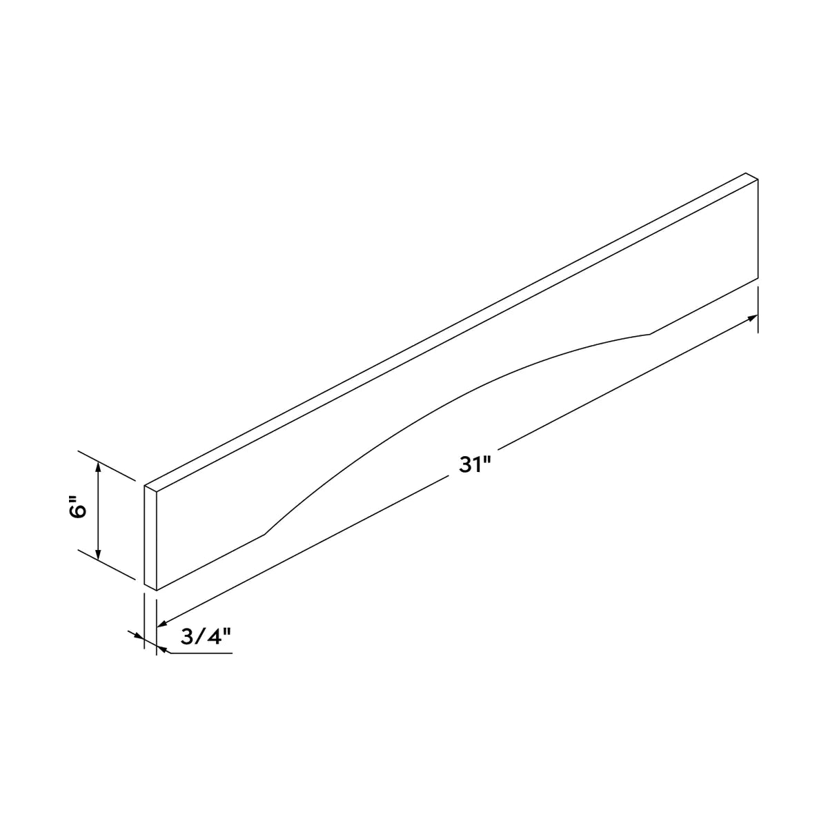 Craft Cabinetry Shaker Black 31" Valance Image Specifications