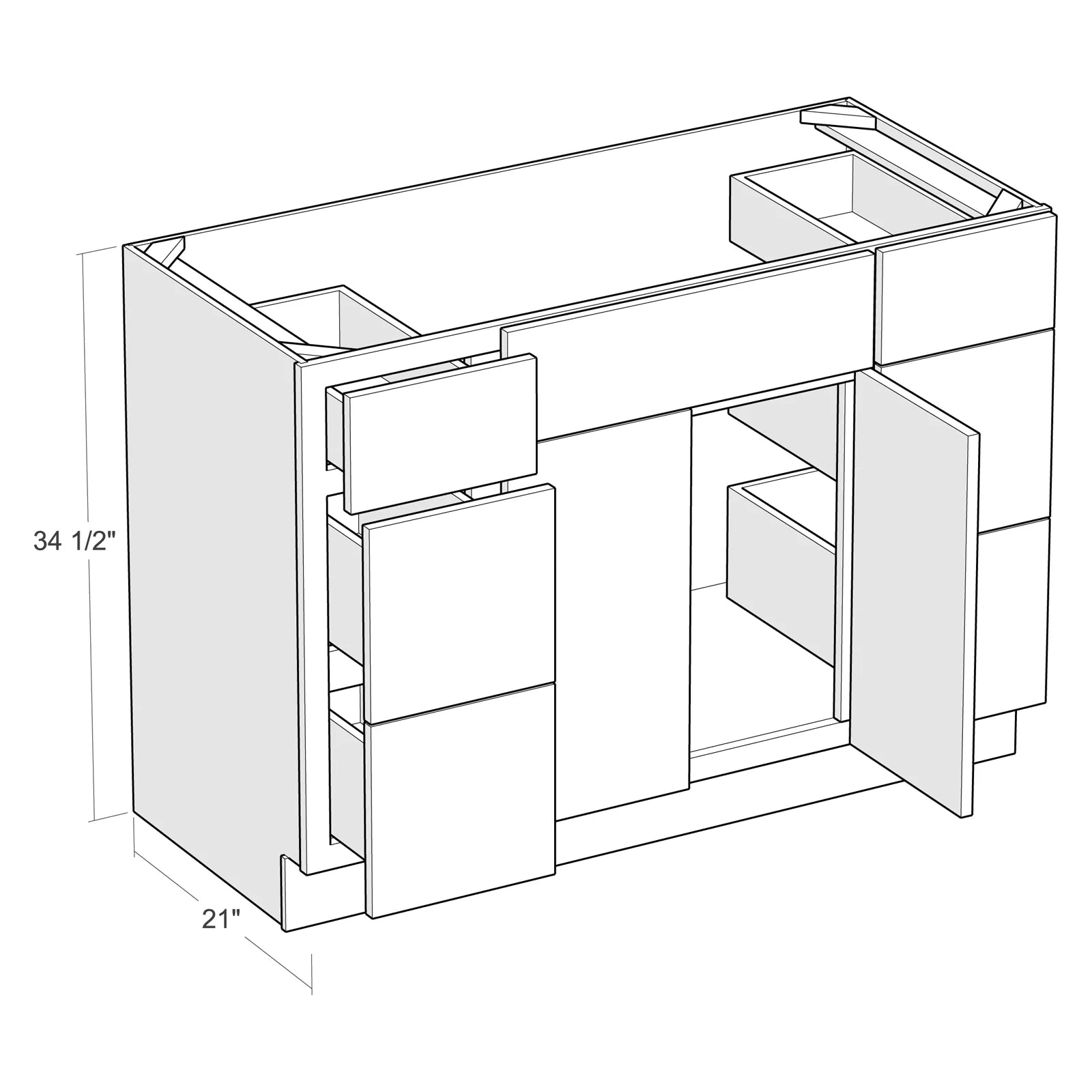 Fabuwood Allure Galaxy Cloud White 48"W Vanity Sink and Drawer Combo Base Cabinet Photo