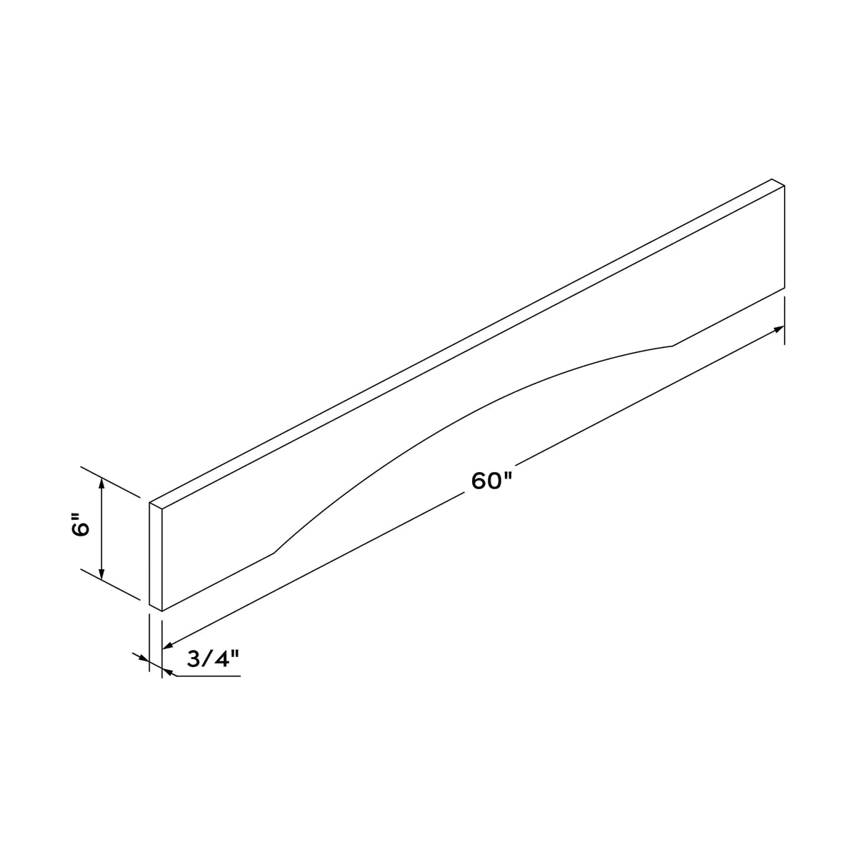 Craft Cabinetry Shaker White 60" Valance Image Specifications