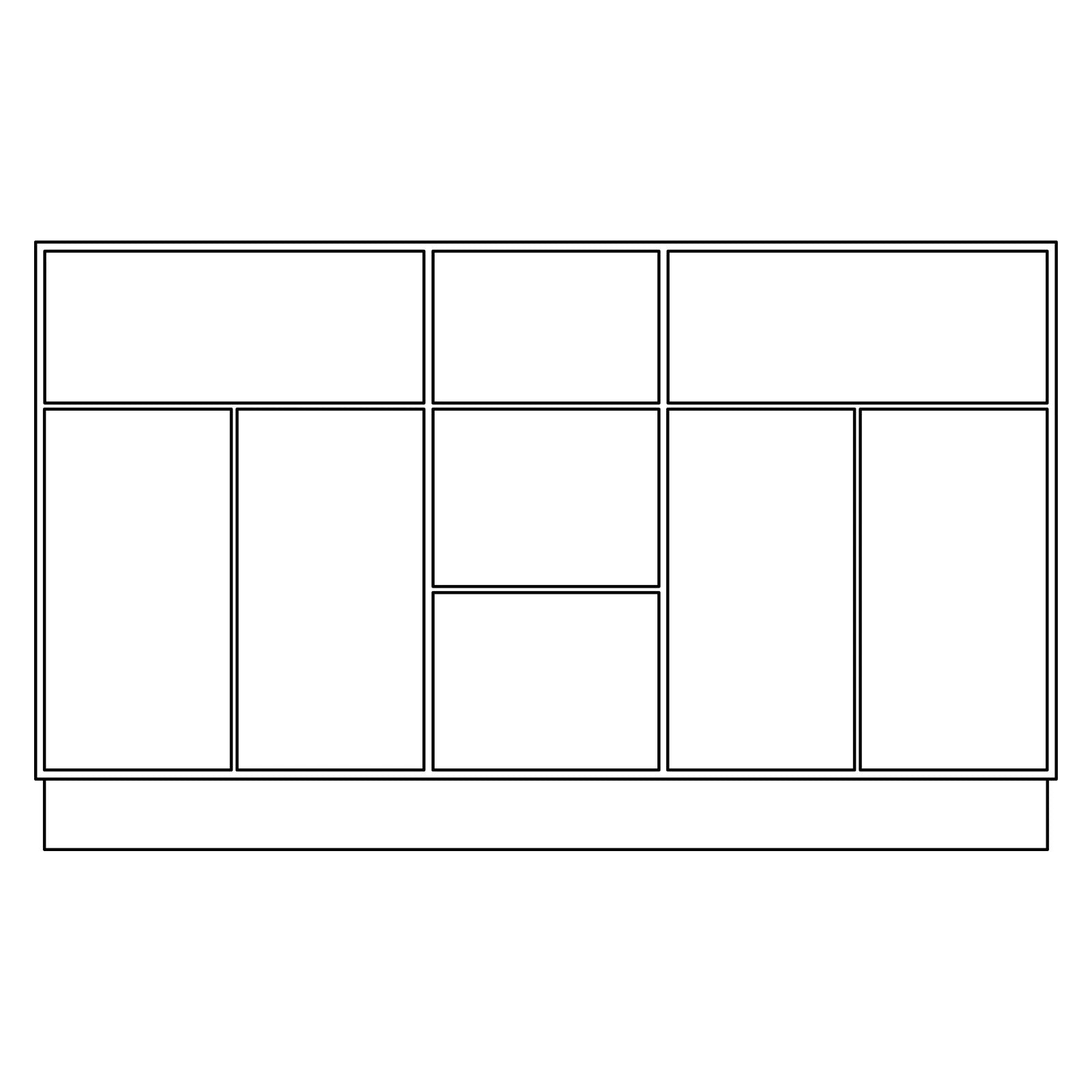 Fabuwood Allure Galaxy Sage Green 60"W Vanity Sink and Drawer Combo Base Cabinet Photo