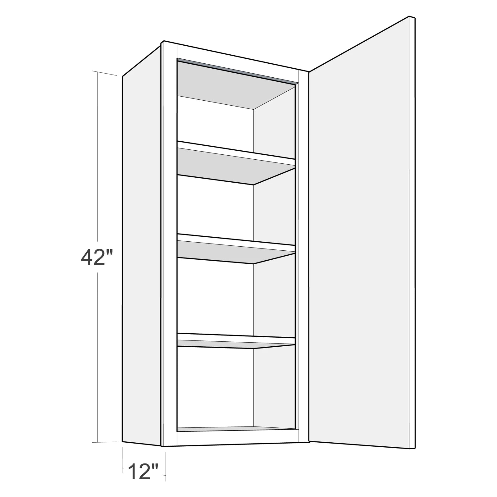 Fabuwood Allure Galaxy Frost 12"W x 42"H Wall Cabinet Photo