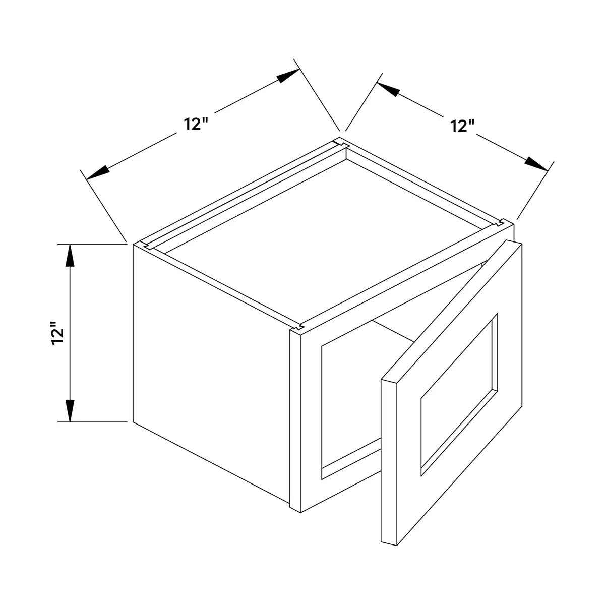 Craft Cabinetry Shaker Gray 12"W x 12"H Wall Cabinet Image Specifications