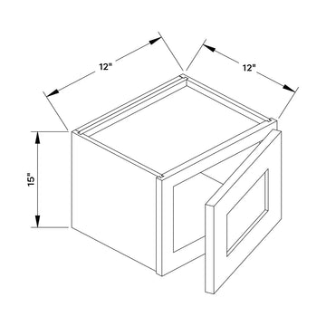 Craft Cabinetry Shaker Black 12”W x 15”H Wall Cabinet