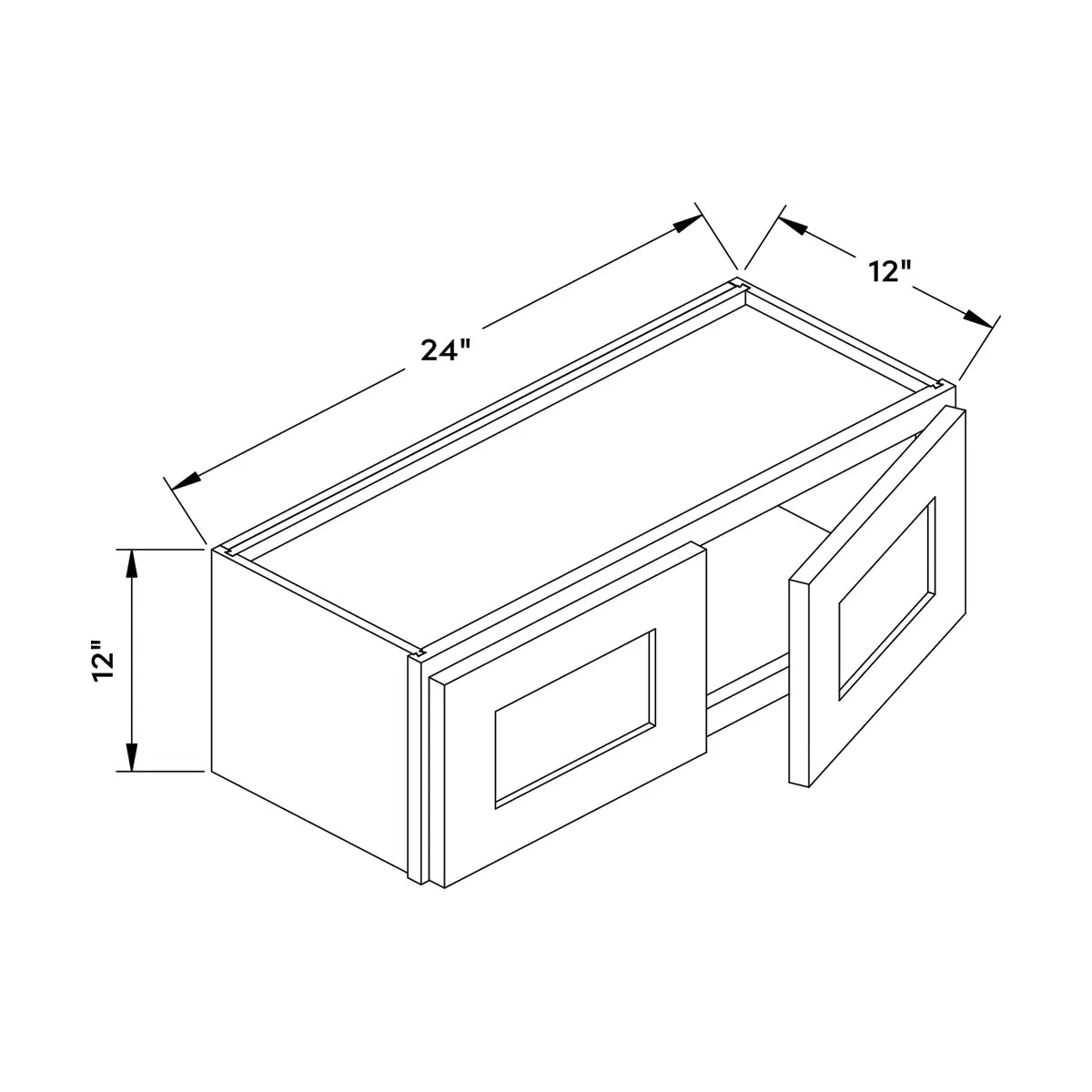 Craft Cabinetry Shaker Gray 24"W x 12"H Wall Cabinet Image Specifications