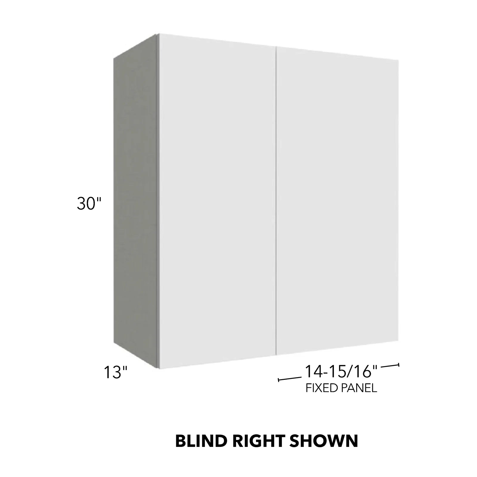 Fabuwood Illume Catalina Blanco Gloss 27"W x 30"H Blind Wall Corner Cabinet Photo
