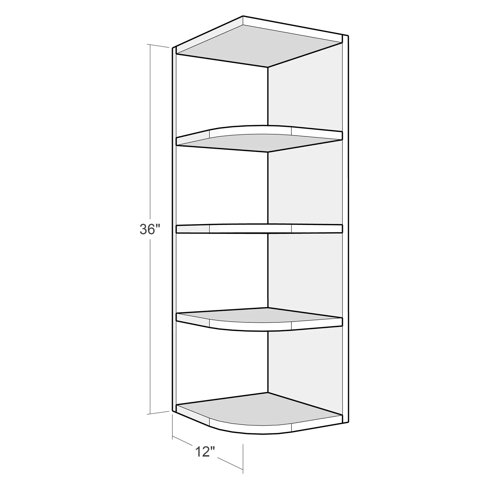 Fabuwood Allure Luna Dove 12"W x 36"H Wall Open End Photo