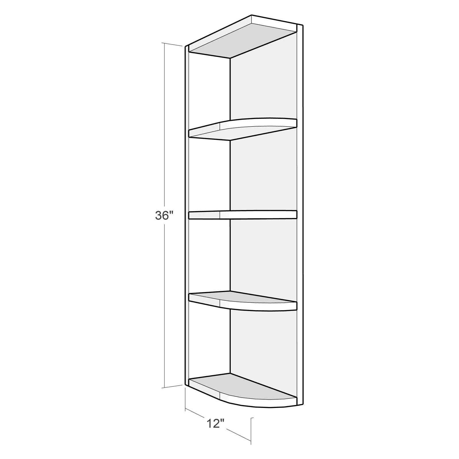 Fabuwood Allure Fusion Nickel 6"W x 36"H Wall Open End Right Photo